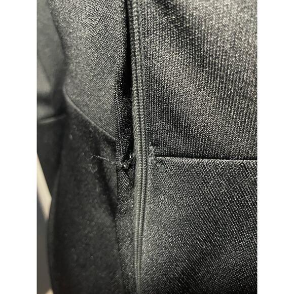 VTG. black maxi dress–Ruched funnel neck,covered buttons,long sleeve,ILGWU,USA - Picture 6 of 14